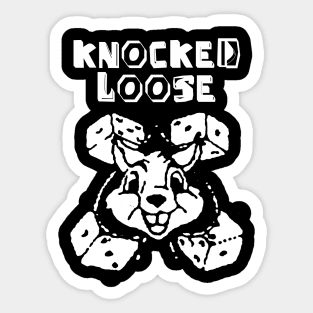 knocked loose bunny dice Sticker